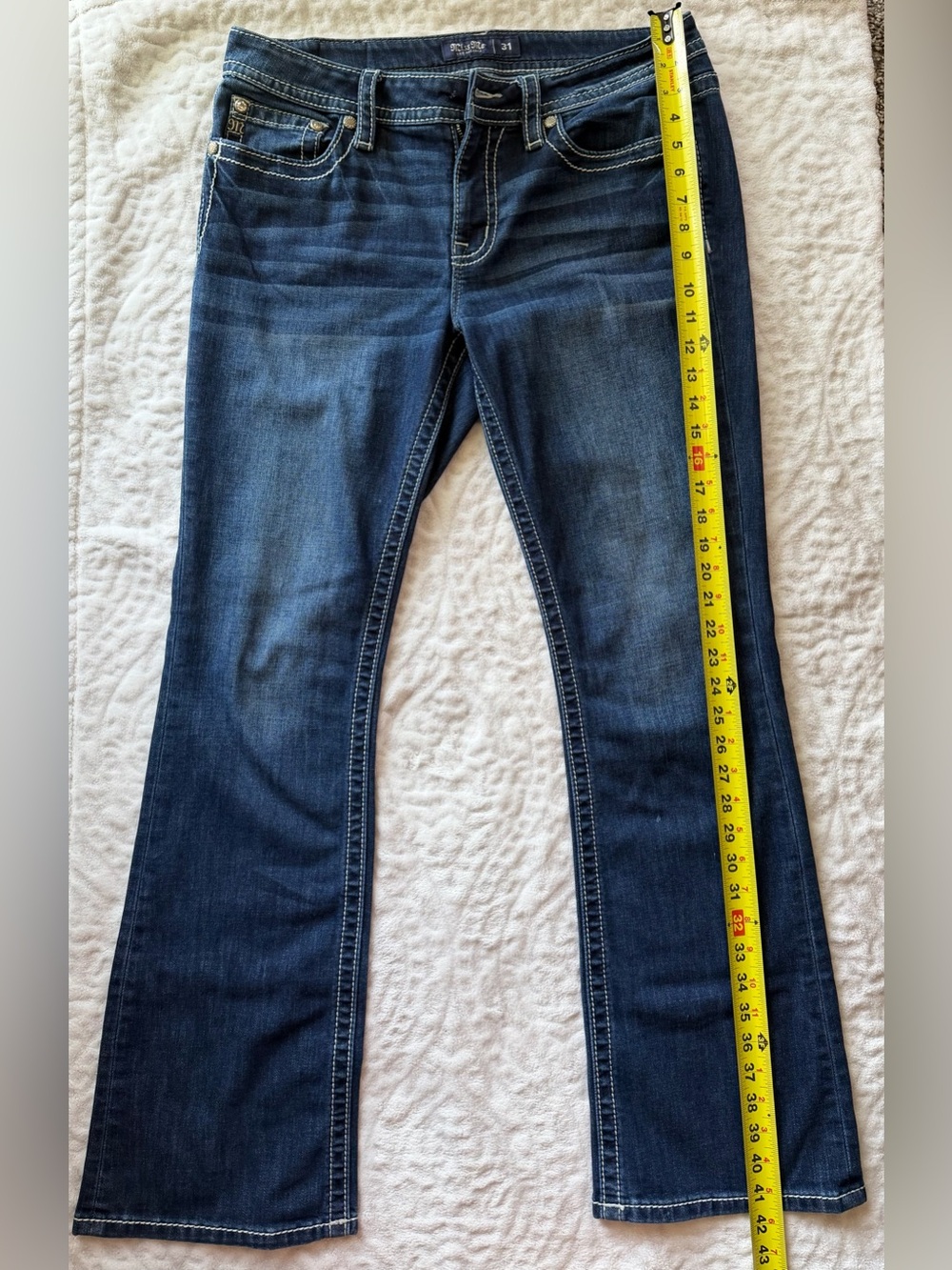 Miss Me Mid-Rise Bootcut Jeans Women’s Size 31 Dark Wash - Picture 8 of 14